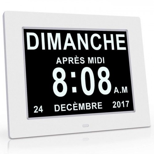 Horloge Calendrier avec Date Jour Heure Alarme Auto Dimming pour Les Personnes Âgées - Alzheimer et Les Enfants