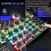 Clavier de jeu chamza® RGB avec convertisseur de bouton multimédia clavier mécanique de type machine à écrire USB 104 touches bleu Switch clavier de jeu et d'ordinateur de bureau